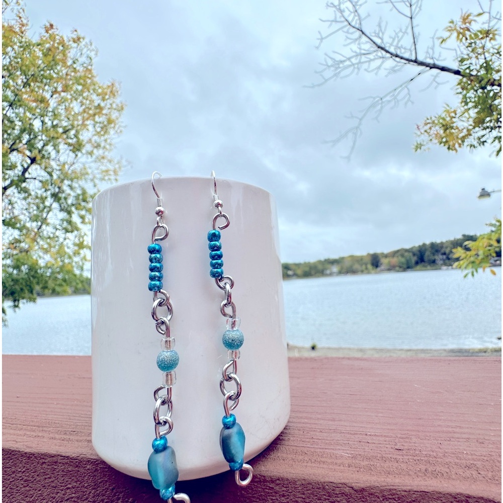 Boho handmade copper earrings